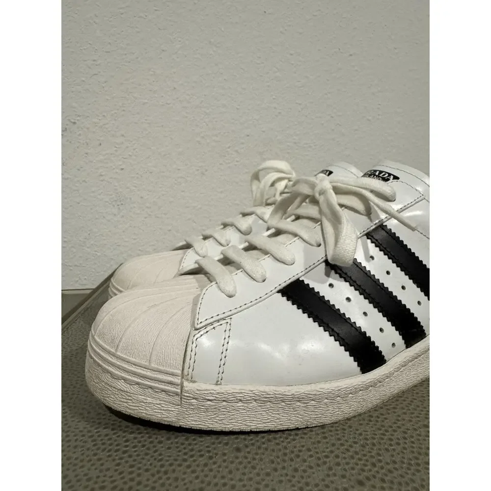 Adidas Superstar x PRADA White Black Men’s Size 9.5 Sneakers